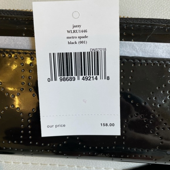 Kate Spade Jazzy Metro Patent Leather Perforated Wallet Purse Wristlet NEW - Picture 4 of 7